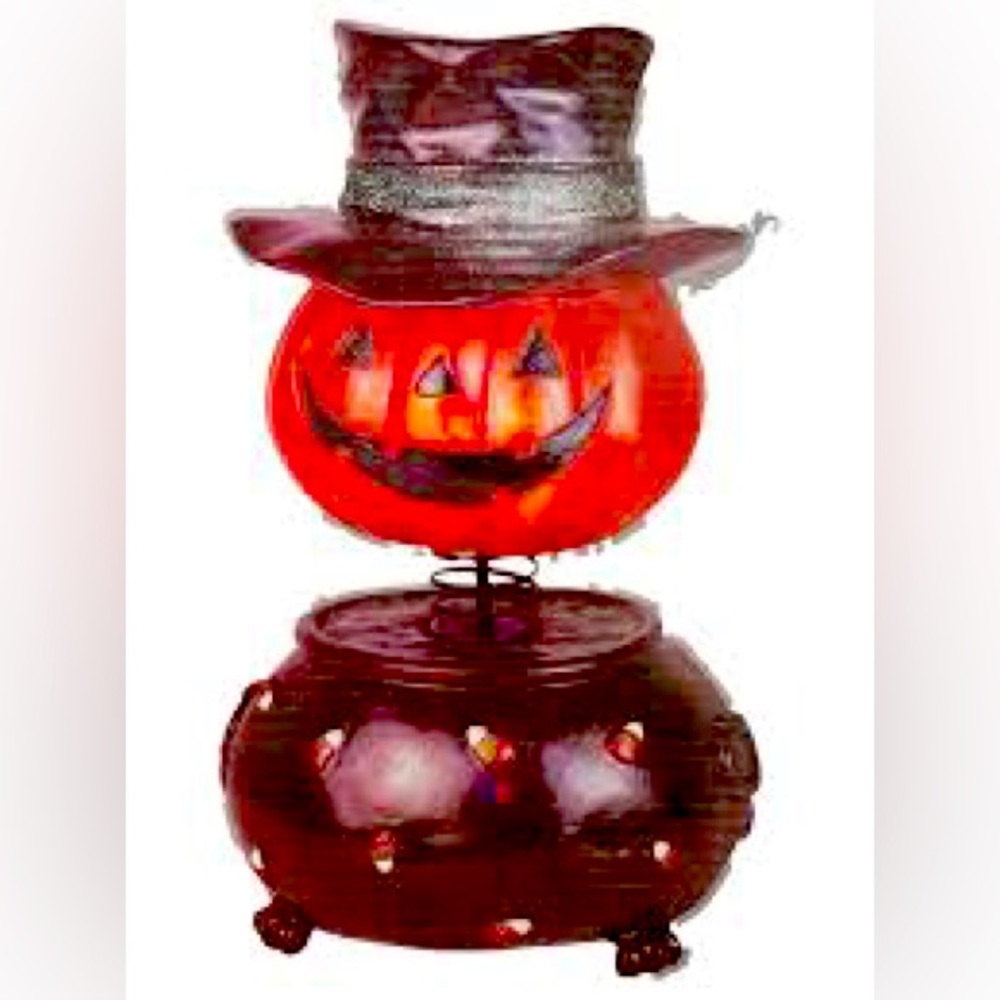 Fiberglass Pumpkin Bobblehead Lamp Halloween LED Sparkley Light DECORATION NIB